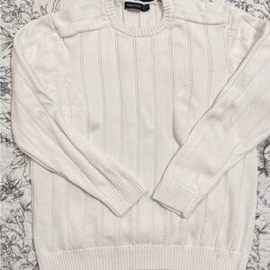 Nautica Men’s White Elegant Crew Sweater